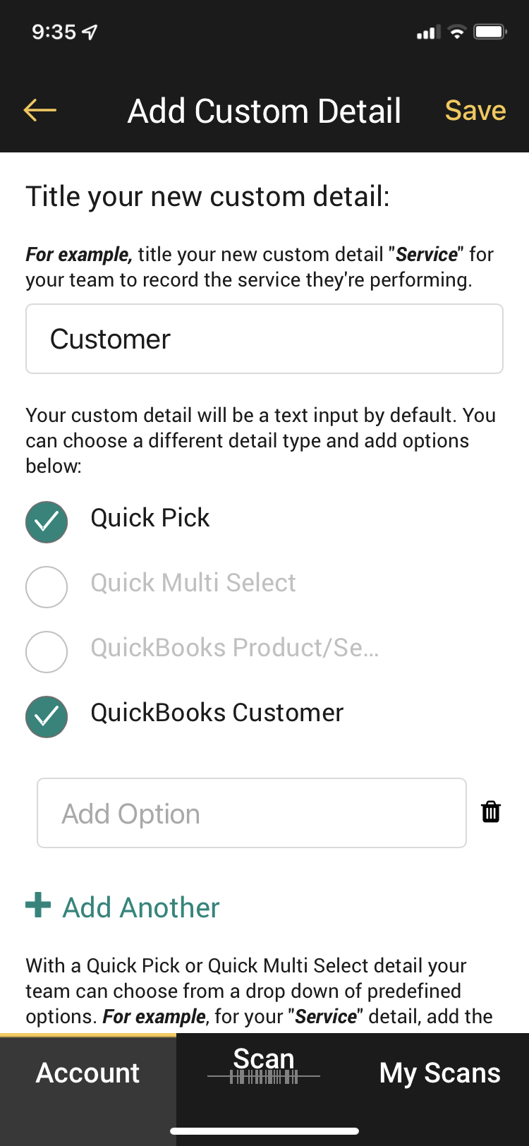 Add QuickBooks Customer